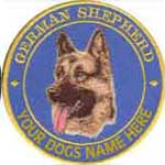 GSDR badges personalised with dogs name